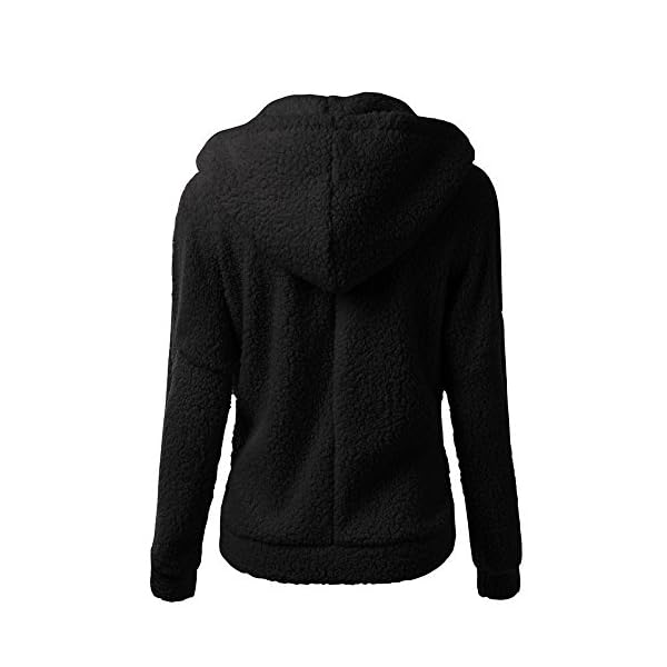 Chaqueta Mujeres de Invierno de Lana Cálida Cremallera Abrigo con Capucha Casual Suéter Abrigo de Algodón Outwear Hoodie… | DeHippies.com