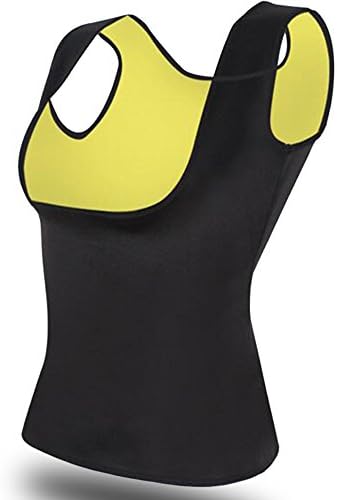 JforU Women Hot Sweat Body Shaper Slimming Waist Trainer Neoprene Shirt Vest Weight Loss Shapewear No Zipper Black