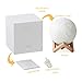 Magicfly Moon Lamp 5.9 Inch 3D Printing Moon Light, Dimmable with Tap Control, Rechargeable Lunar Light Home Decorative Night Light for Valentine's Day