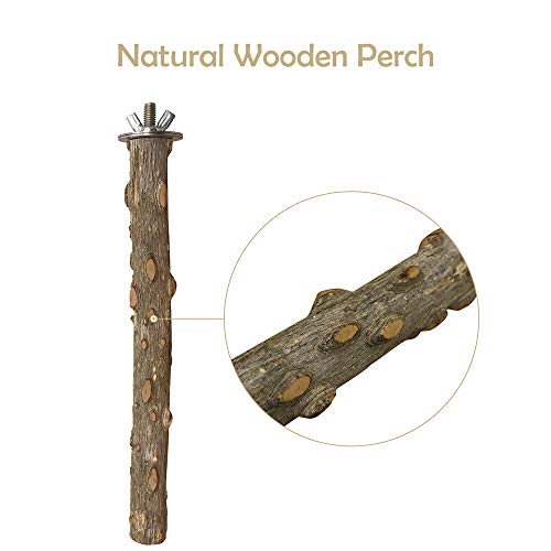 LiMio Bird Perch Parakeet Toys Parrot Stand 4PCS Natural Wood Platform Conure Cage Accessories - Thumbnail 4