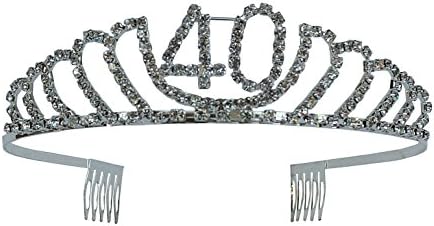 Happy Birthday Rhinestone Tiara - Premium Quality Metal Birthday Accessory (40th Birthday)