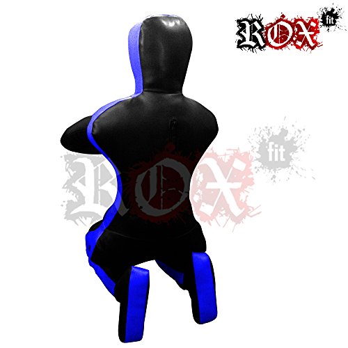 ROX Fit Grappling Dummy Brazilaian JiuJistsu Training Bag Black Blue (4 Foot (48") - 120 cm - Unfilled)
