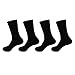 BambooMN Men's Large Rayon Extra Thick Crew Thermal Heavy Duty Hiking Work Winter Socks - Black - 4prs, Size 10-14