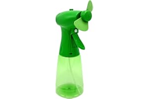 BJPEY Portable Misting Fan, Battery Powered, Compact Cooling Fan for Home, Office and Outdoors (Green)