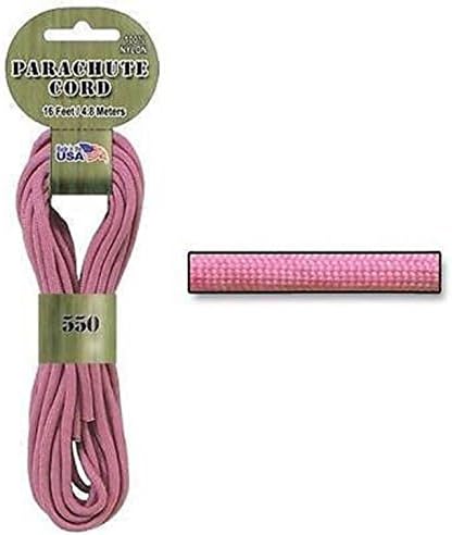 16 Ft. Para Cord Parachute Nylon 550 Pink Rope Bracelet Braiding Cording