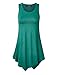 Made By Johnny MBJ WT671 Womens Summer Sleeveless Irregular Handkerchie Hem Loose Tunic Tops Flowy Blouses Shirt XL Jade