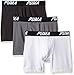 PUMA Men's Volume Boxer Brief (3-Pack), Grey/Black, Small