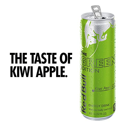 Red Bull Energy Drink, Kiwi Apple, 12 Fl Oz (24 Count), Green Edition