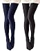 VERO MONTE 2 Pairs Wave Elastic Soft Opaque Pantyhose Tights (Black + Nude, S-M)