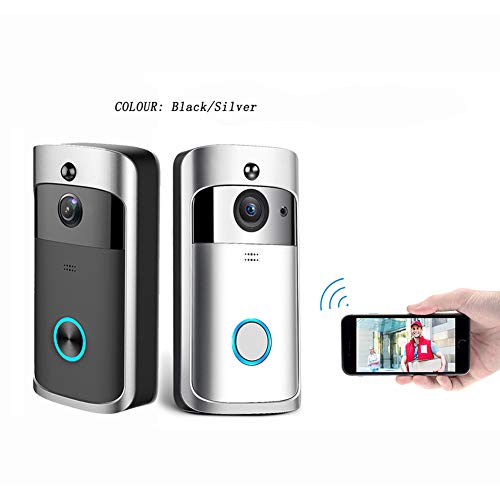 Fashionwu Wireless Video Doorbell Voice Intercom Home WiFi Phone Remote Electronic Cat Eye Silver