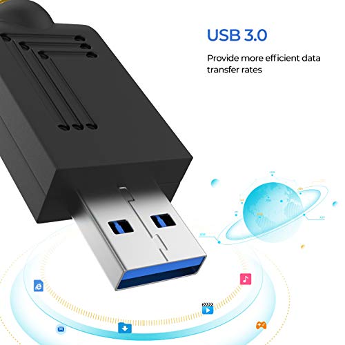 USB WiFi Adapter 1200 Mbps USB Wireless Network Adapter with Dual Band 2.4GHz/300Mbps+5GHz/866Mbps 5dBi Antenna for Desktop Windows XP/Vista/7/8/10 Linux Mac - Thumbnail 4