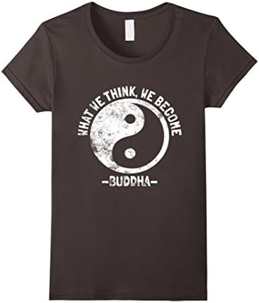 Womens Buddha T-Shirt. Zen Buddha Inspirational Quote Tee XL Asphalt