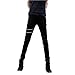 Meilaier Mens Black Zipper Pencil Pants Slim Fashion Jeans for Men