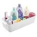 mDesign Baby Nursery Organizer Storage Tote for Shampoo, Wipes, Powder, Burp Cloths, Rattles - Large, White
