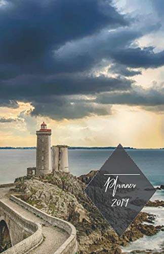 Planner 2019: Lighthouse Cover Design - Monthly and Weekly Diary 2019 (also Dec 2018) with yearly overviews, monthly calendars and weekly 2-page horizontal layout, notes, lists (Monday start week) by Rainbow Notebooks