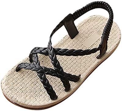 MALLOOM Toddler Baby Little Girls Summer Beach Sandals Fashion Bohemian Single Shoes Children Weave Solid Sneaker