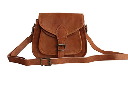 LUST Leather Women's Hippe Leather Purse Crossbody Shoulder Bag Travel Satchel Handbag Ipad Bag 9" x 7"