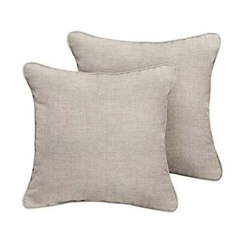 Sorra Home Sunbrella Indoor/Outdoor XL Corded Pillows, 24" x 24", Cast Silver