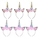Unicorn Headband for Girls, ZOUTOG Gold/Silver Horn Unicorn Headbands, Party Supplies Headwear Accessory - 6 Pack