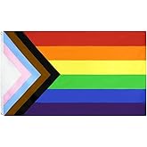 Flaglink Progress Pride Flag 3x5 Fts - LGBT Community Support Gay Pride Rainbow Banner