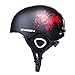 SUNVP Ski Helmet Integrally Windproof Lightweight Breathable Outdoors Snowboards Adult Snow Sports Helmet (Black/Red, L)