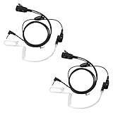 Lot 2 x Coodio Surveillance Earpiece VOX/PTT Headset Bodyguard FBI [Covert Acoustic Tube] Mic Microphone For 1 Pin Motorola Talkabout 2 Way Radio Walkie Talkie