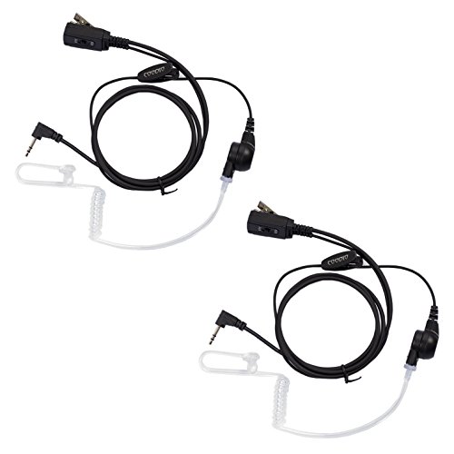 Lot 2 x Coodio Surveillance Earpiece VOX/PTT Headset Bodyguard FBI [Covert Acoustic Tube] Mic Microphone For 1 Pin Motorola Talkabout 2 Way Radio Walkie Talkie