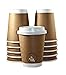50 Premium Quality 12oz Disposable Paper Coffee Cups with Lids, Insulated Double Wall-No Sleeves Needed-Leak Proof, Eco Friendly,Perfect for Hot & Cold Drinks in Office,Home,Travel,Party&more