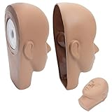 BHD BEAUTY Eyelash Practice Head with Replacement Mask Brown Color PVC Makeup Training Mannequin for Cosmetology