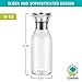 Chefoh Glass Pitcher with EZ Pour Drip-free Stainless Steel/Silicon Lid and 16â€ Bottle Cleaning Brush (1, 35 Oz)