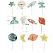 Sudopo Outer Space Dog Cupcake Toppers Rocket Themed Party Aliens Cake Decorative 24pcs Spaceship by GOCROWN
