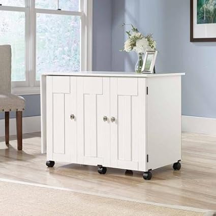 Sauder 414873 Sewing Craft Cart Soft White Finish