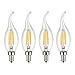 Mooncolour 4W LED Filament Candelabra Bulb,40-watt Equivalent,Warm White 2700K,Use in Chandeliers,Wall Sconces,and Pendant Lighting,4 Pack