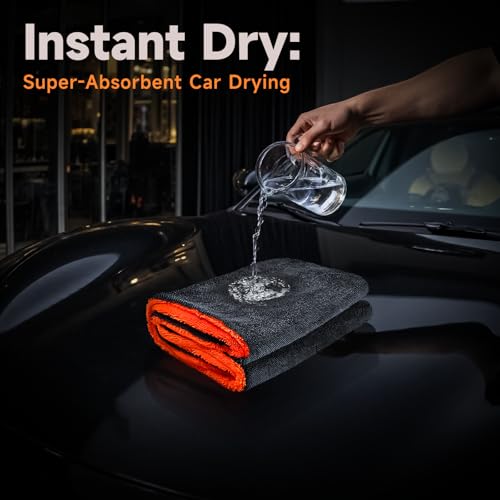 Autreykorn XXL Car Microfibre Cloth (90 x 60 cm) – 1400 GSM Ultra Absorbent Double-Sided Microfibre, for Fast Drying and Streak-free. Perfect for Car, Motorcycle, Boat and Vehicle Detailing