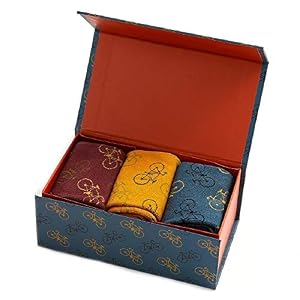 LilyRosa® Mens Cycling Socks Bicycle Bike Boys Kids Bamboo Mix Christmas Gift Box Three Pairs