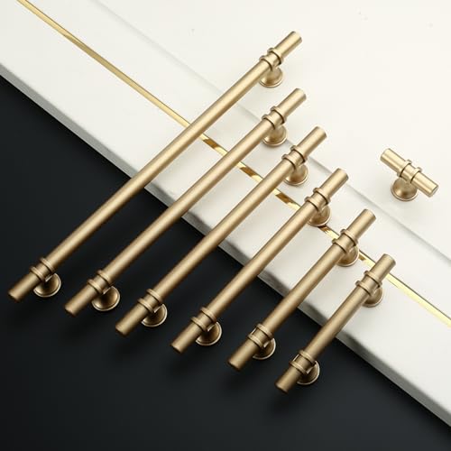 Amerdeco 10 Pieces Gold Kitchen Handles 160 mm Cupboard Drawer Handles Door Handle UK0002