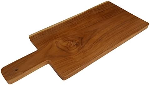 HUGE Square with Rectangular Handle Imported Teak Wood Wooden Cutting Chopping Serving Board 14 INCHES Cutting Surface - By South Asia Trading (5195)