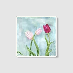 Framed Canvas Wall Art for Living Room, Bedroom Flowers Canvas Prints for Home Decoration Ready to Hang - 24x36 inches - 16x16 inches