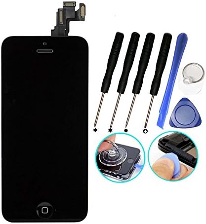 MobileAge For iPhone 5C Touch Screen Replacement with Frame Black Full Set with Home Button and Camera New LCD Digitizer Display Replacement + Tool Kits