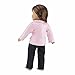 Emily Rose 18 Inch Doll Clothes | Stylish Pink Faux Leather Crop Jacket Outfit, Includes Jeans and Striped Long Sleeved T-Shirt | Fits American Girl Dolls