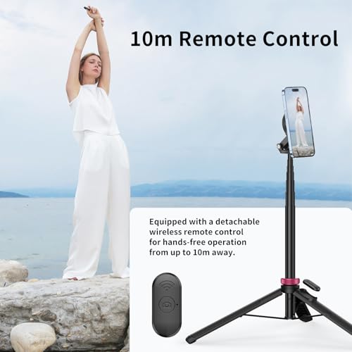 ULANZI 61'' Magnetic Selfie Stick Phone Tripod with Wireless Remote, Extendable Cell Phone Tripod Stand, Compatible with MagSafe, Cellphone Tripod for iPhone 15 14 13 12 Series and Android Phones