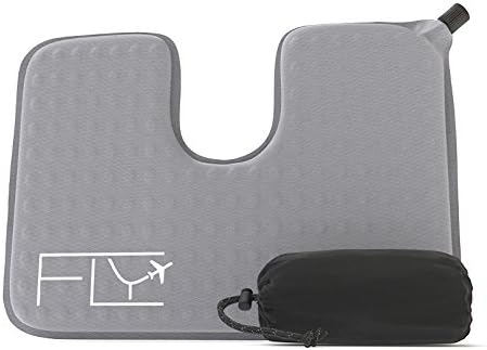 Seat Cushion - Self-Inflating with Travel Storage Bag - Large 17x12in - Coccyx Cutout for Ultra Comfort and Lower Back Pain Relief - Perfect for Flying, Driving, Office Use and More