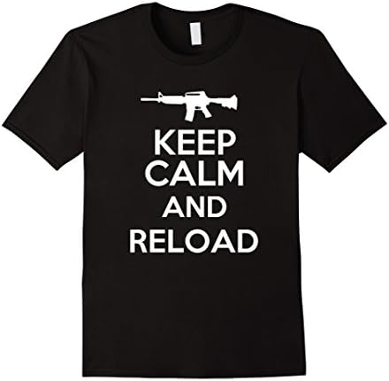 Mens Keep Calm And Reload T-Shirt Gun Owner Republican Shirts Tee XL Black