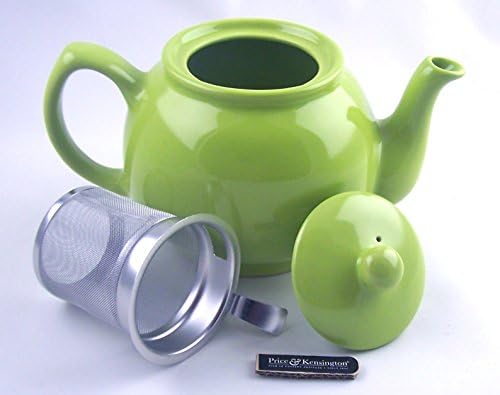 Fine Stoneware 6 Cup Teapot with Fitted Infuser - Price &amp; Kensington, Stoke on Trent, England - Bright Green