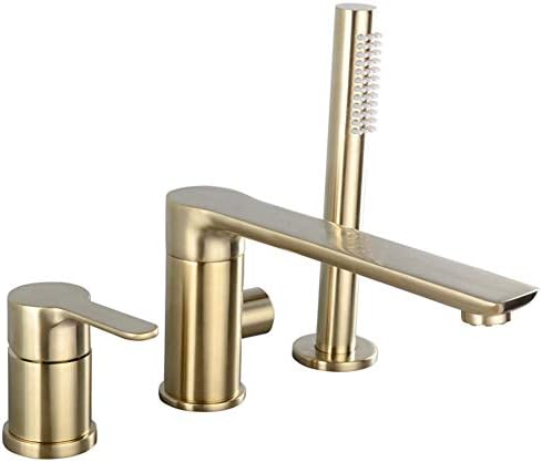 送料無料お手入れ要らず ハンドヘルドシャワー付き浴槽フィラー 3穴デッキマウント浴室バスタブミキサー蛇口ゴールド 3sets 送料無料お手入れ要らず ハンドヘルドシャワー付き浴槽フィラー 3穴デッキマウント浴室バスタブミキサー蛇口ゴールド 3sets