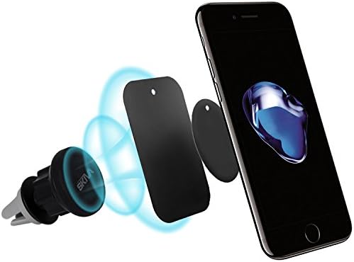 iPhone Holder, Skiva Magnetic Car Mount Air Vent Portable Cradle Holder for iPhone X 8 8Plus 7 6s Plus, Samsung Galaxy S8 S8+ S7 S6 Edge S5 S4 Note5, HTC 10 M9 M8 [Universal Fit] (Black) [Model:AH115]