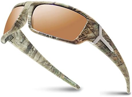 RealTree Xtra Camouflage Print Hunting Fishing Polarized Sport Sunglasses With RealTree Xtra Pouch and Eyecord