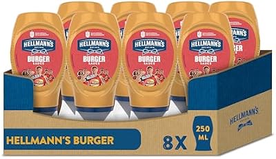 Salsa Burger 250 ml - Paquete de 8 x 250ml - Total: 2000ml
