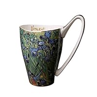 LYX Vincent Van Gogh Art ceramics Mugs, Large Capacity Cups - Unique with Handle - Unique Handle Fashion Cups - High Handle Cups - breakfast ceramics cup - Large brewery Mug