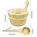 Unitrox Sauna Wooden Bucket and Ladle Kit, Sauna Accessories with Liner for Sauna & SPA - Made of Premium Finland Pinewood(Pinus silvestris) - 6L